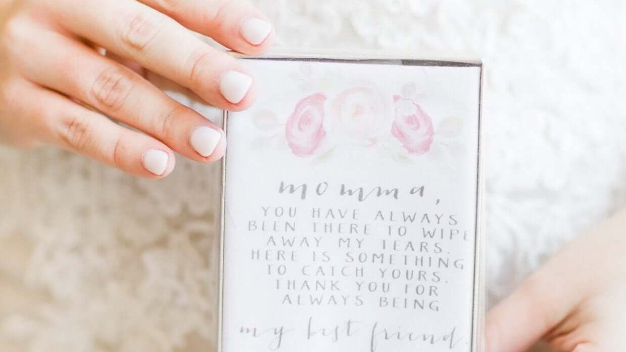 A Touching Tradition: The Mother of the Bride's Personalized Handkerchief Gift