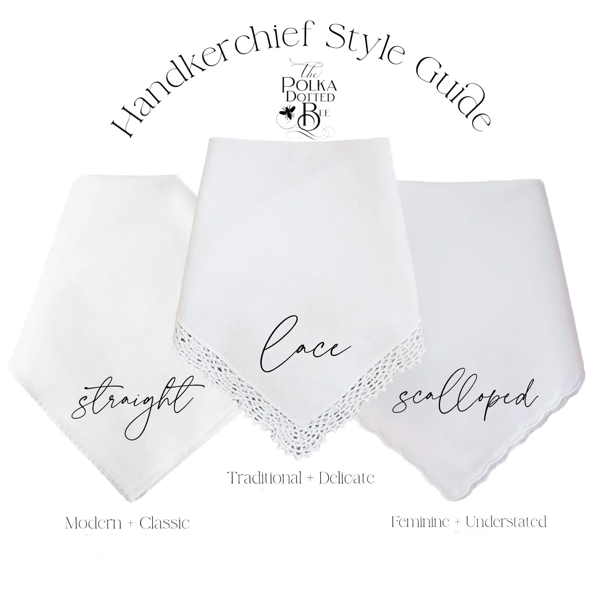 handkerchief style guide on white background