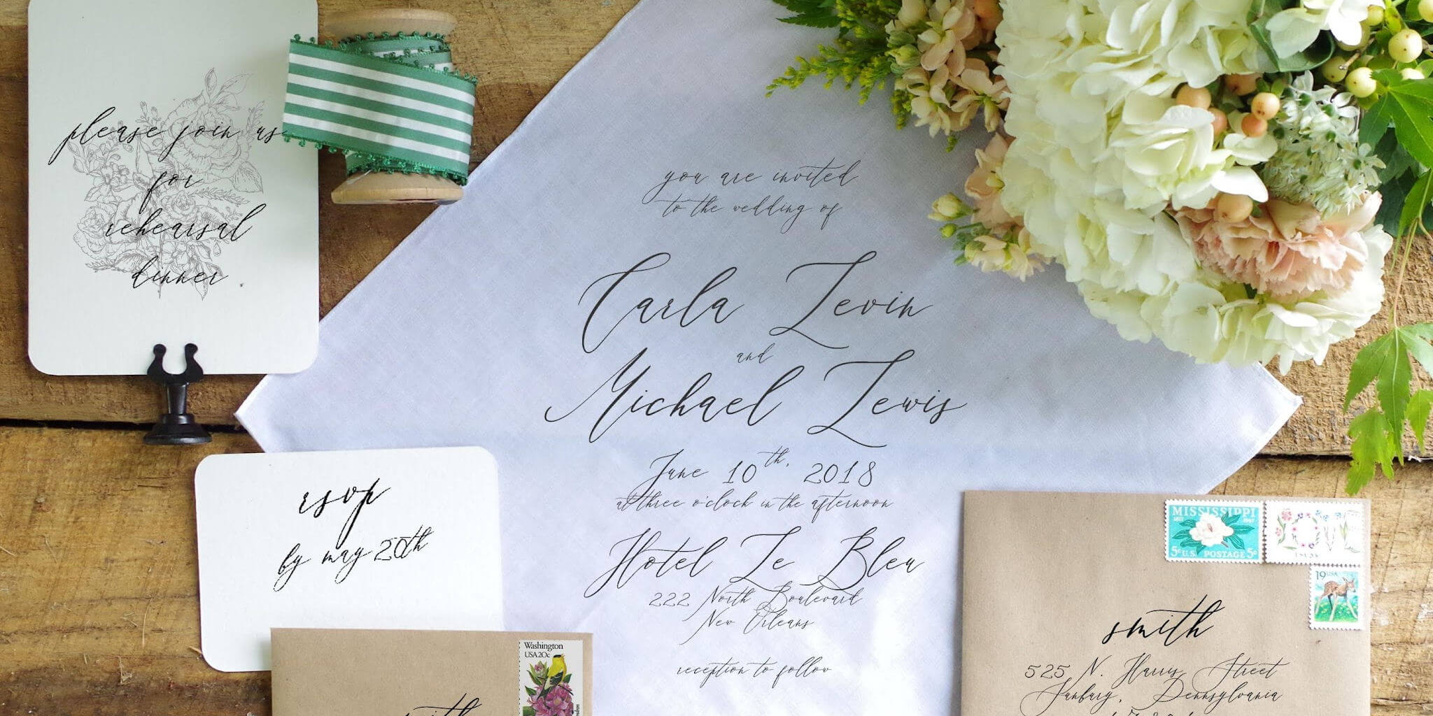Handkerchief Invitation suite of products