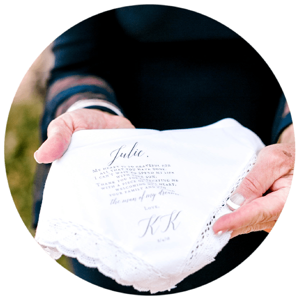 mom holding handkerchief