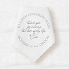 personalized wedding handkerchief gift for the groom's mom from the bride.