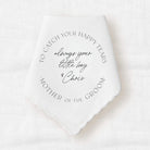 cotton handkerchief from the groom to his mother for wedding day gift