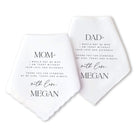 serif parents of the bride handkerchief gift set