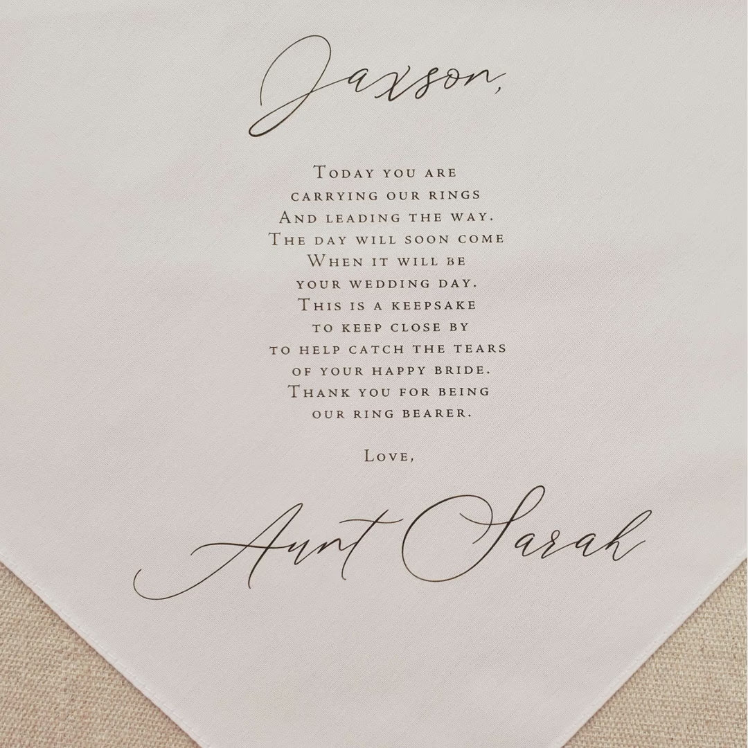 classic ring bearer handkerchief video
