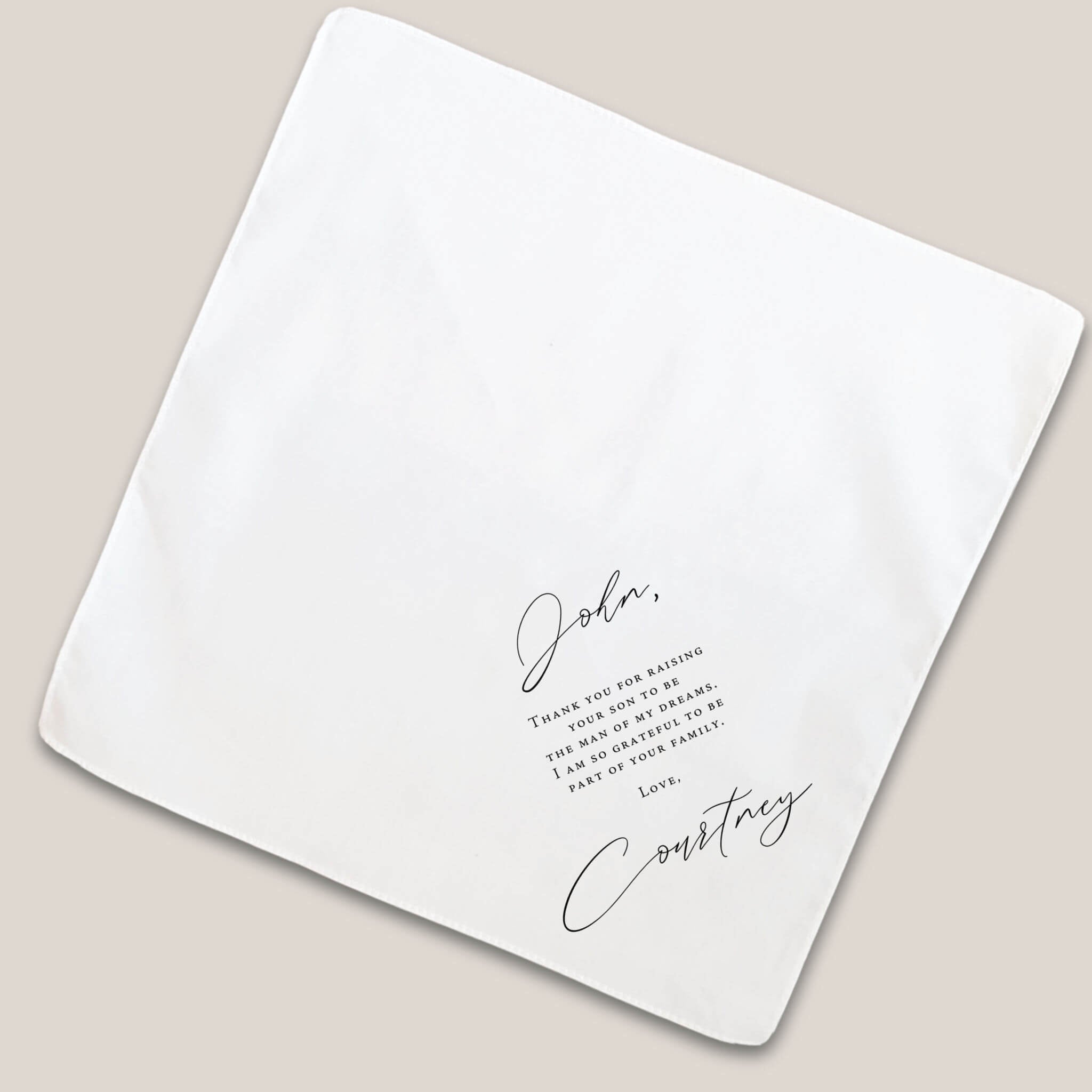 classic father in law handkerchief on beige background