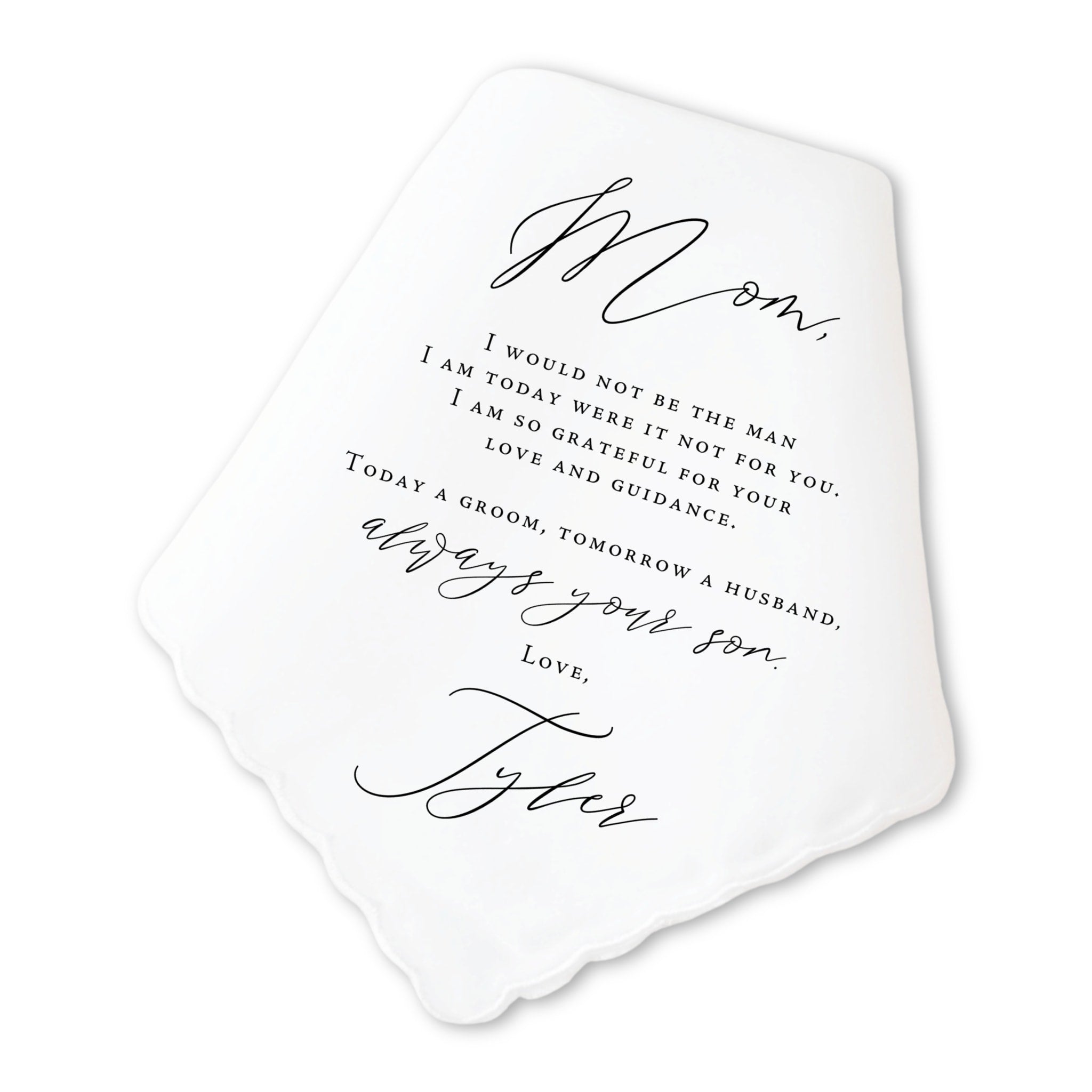 classic mother of the groom handkerchief