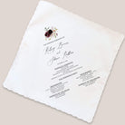 dark blooms program handkerchief on beige background