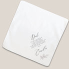 dusty blue father of the bride handkerchief on beige background