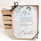 dusty blue mother of bride handkerchief in gift box