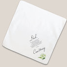 fern father of bride handkerchief on beige background
