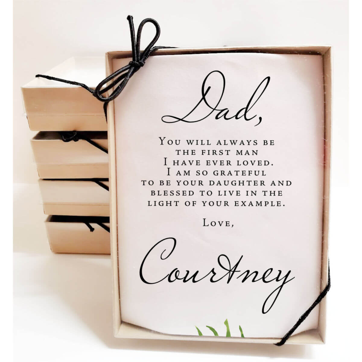 fern father of bride handkerchief in gift box