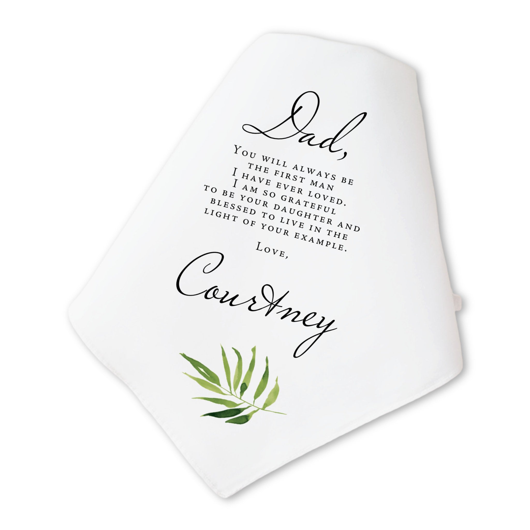 fern father of the bride handkerchief