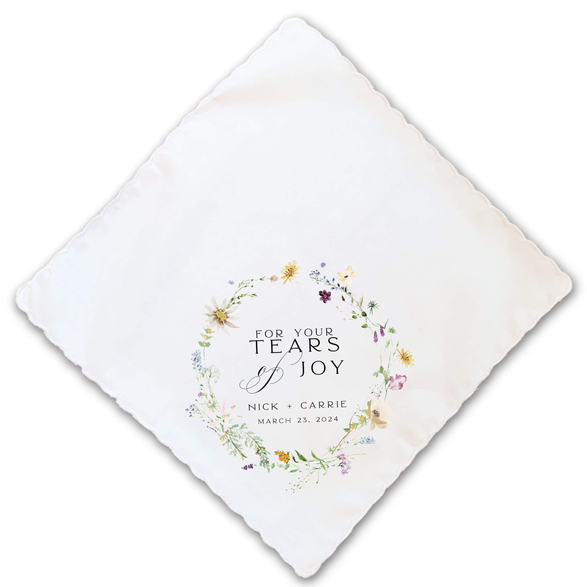 field floral tears of joy handkerchief