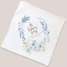 Fresh Beginnings handkerchief on beige background