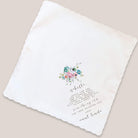 fresh floral flower girl handkerchief on beige background