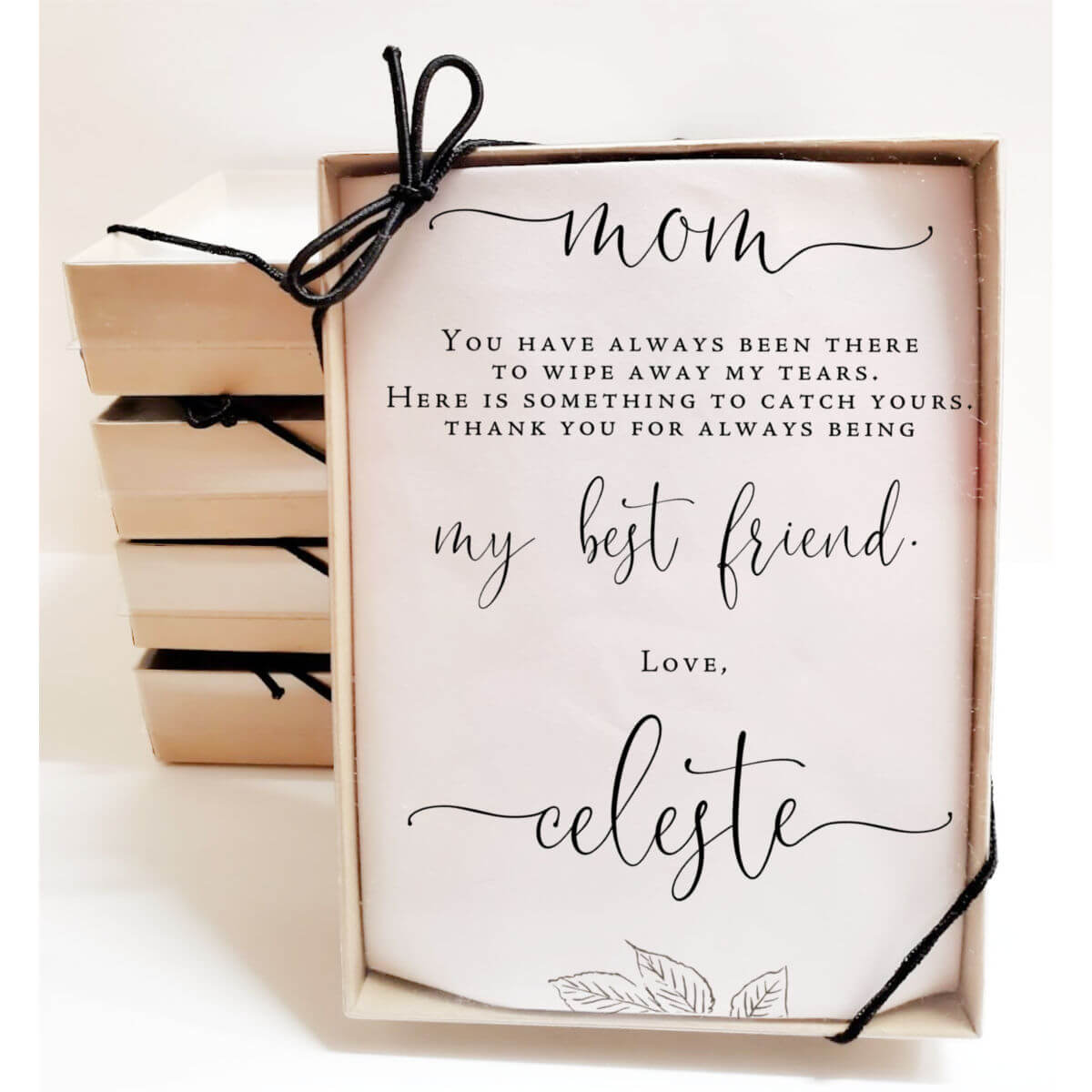 gentle mother of bride handkerchief in gift box