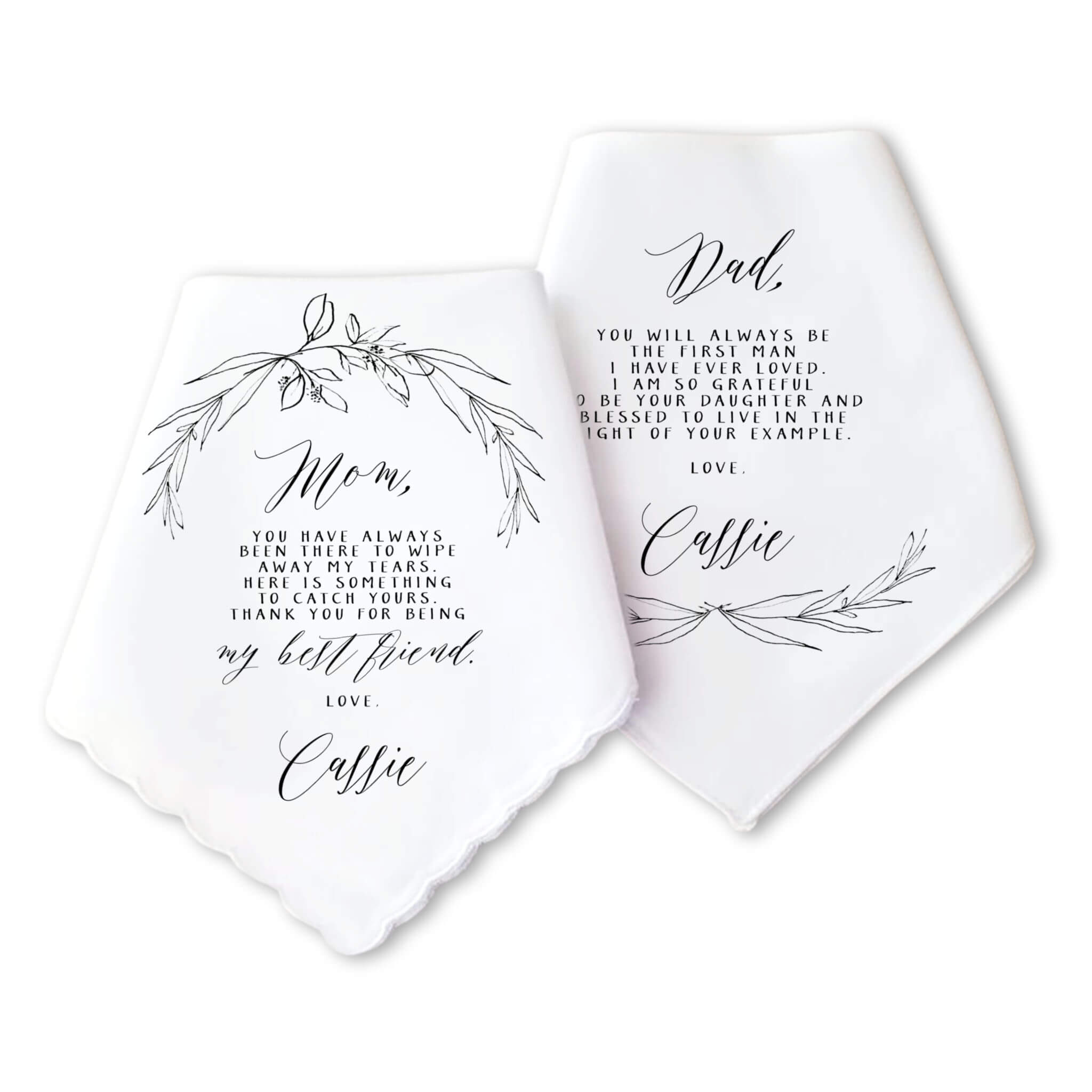 sketch handkerchief parent set from daughter