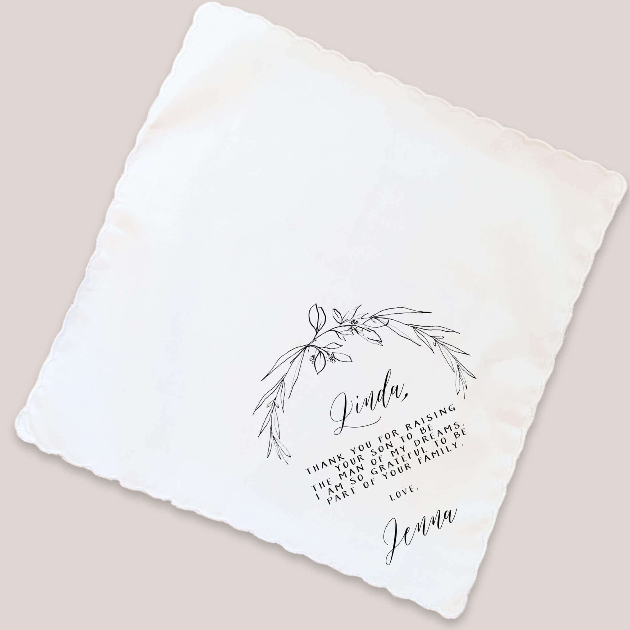 sketch mother in law handkerchief on beige background