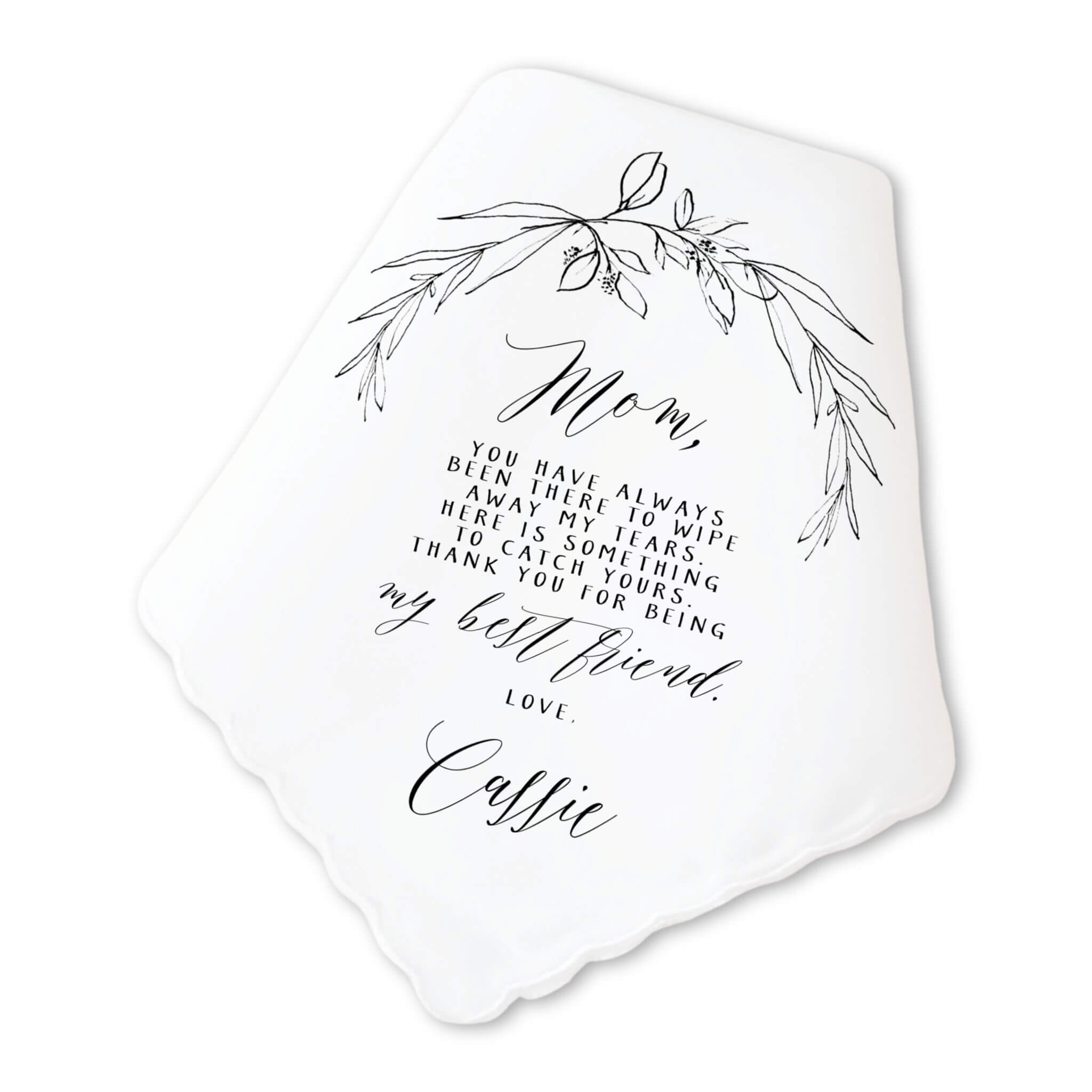 sketch mother of the bride handkerchief