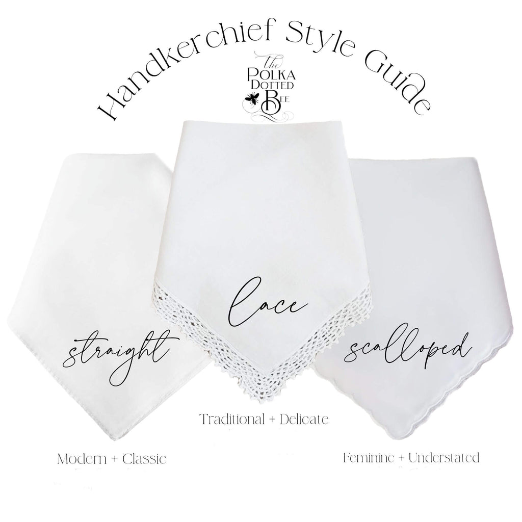 handkerchief style guide on white background