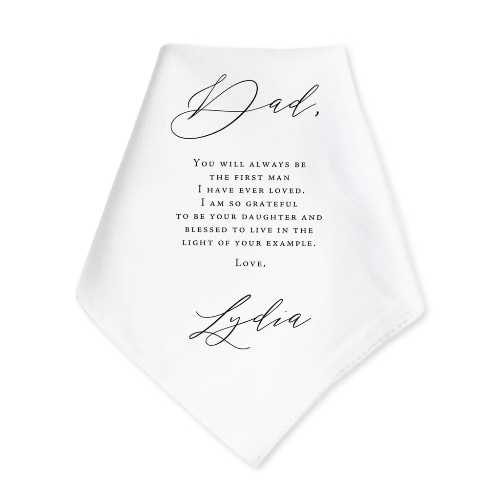 classic father of the bride personalized handkerchief wedding gift from daughter