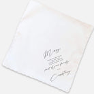 classic mother in law handkerchief laying flat on light grey background