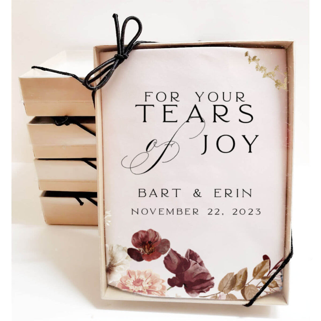 fall floral tears of joy handkerchief in gift box