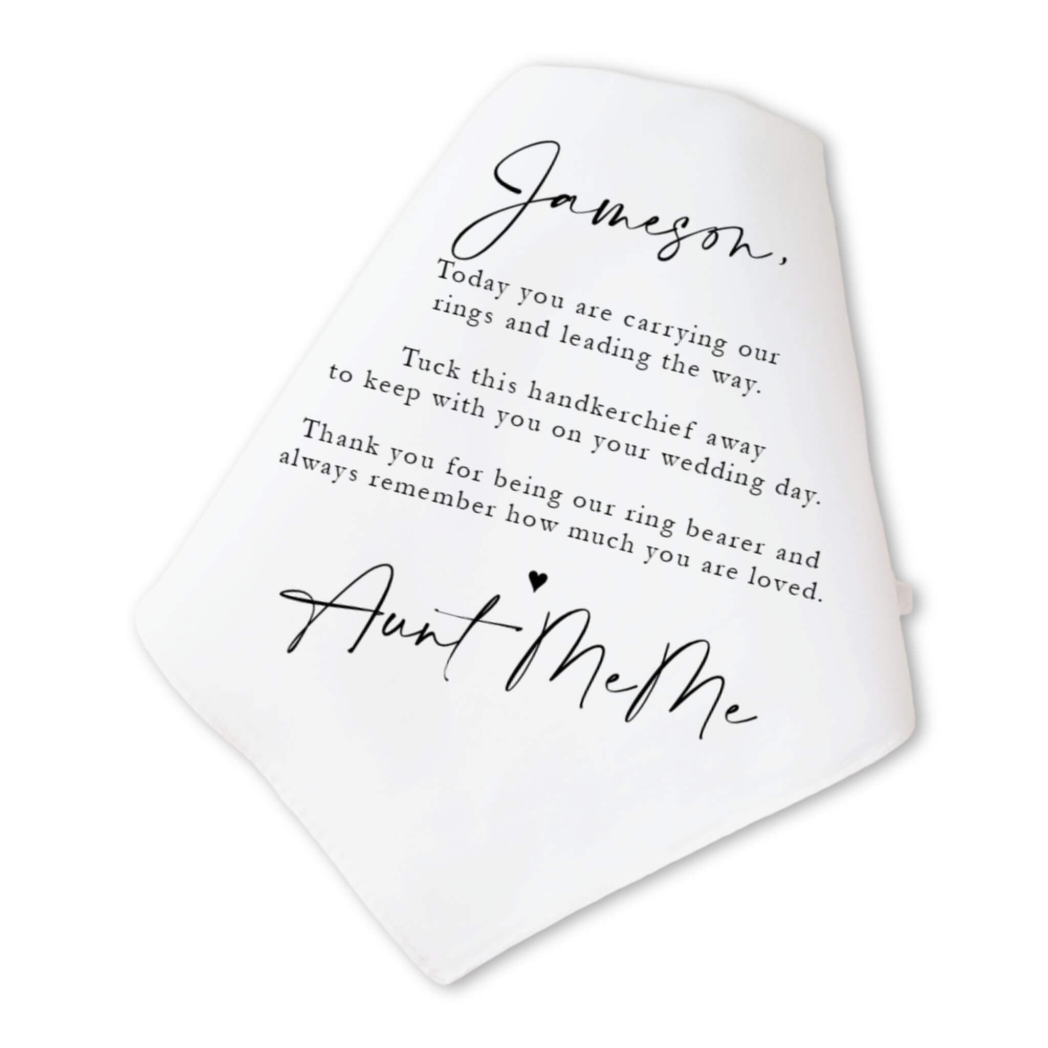 modern pen ring bearer handkerchief wedding gift