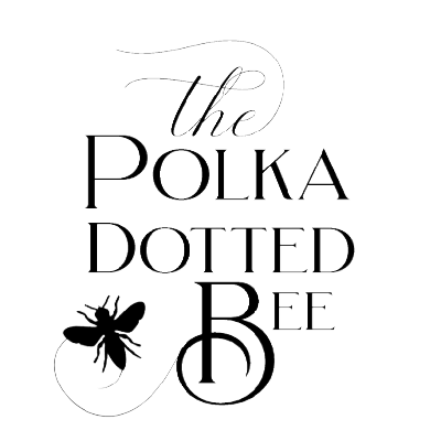 The Polka Dotted Bee Logo in block format