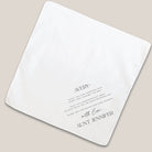 serif ring bearer handkerchief on beige background