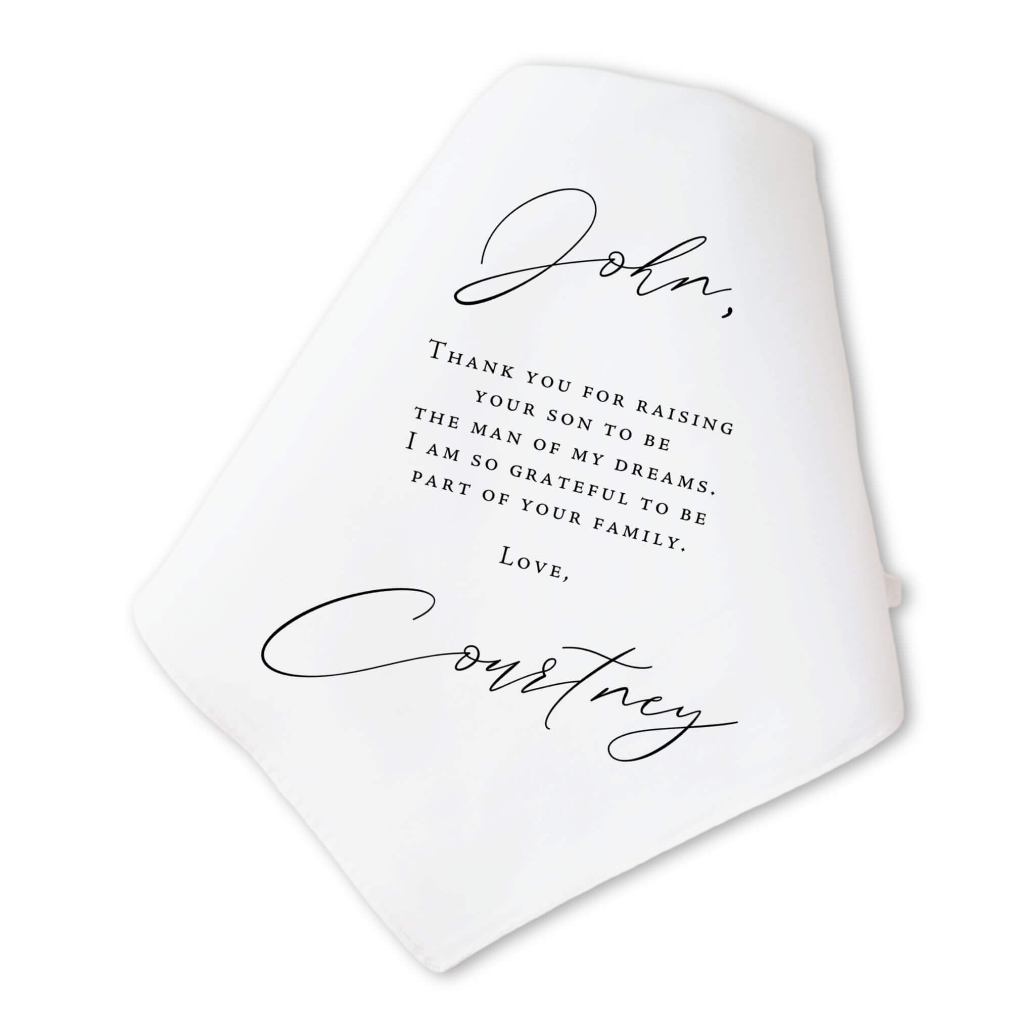 classic father in law personalized handkerchief