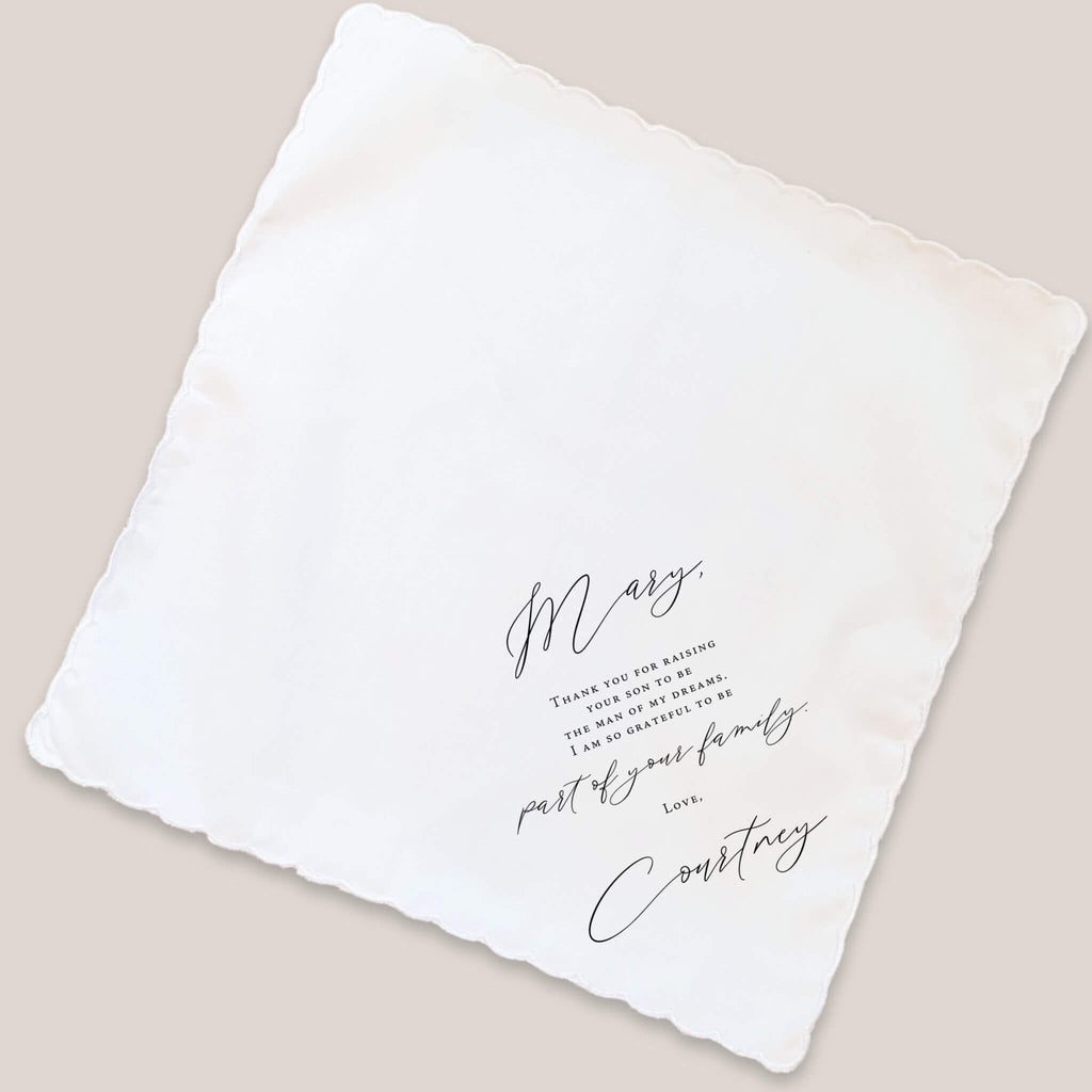 classic mother in law handkerchief on beige background