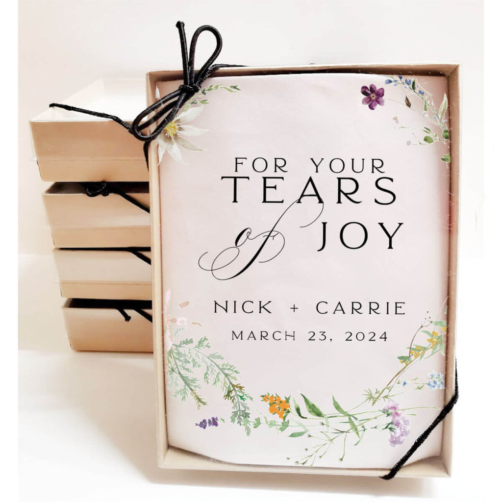 field floral tears of joy handkerchief in gif box