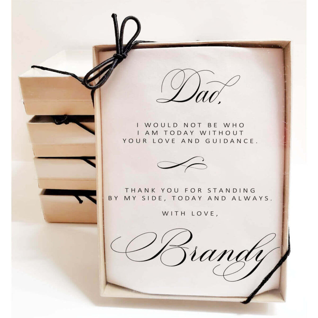 formal script father handkerchief in gift box