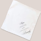 formal script mother handkerchief on beige background