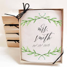green laurel bride handkerchief in gift box