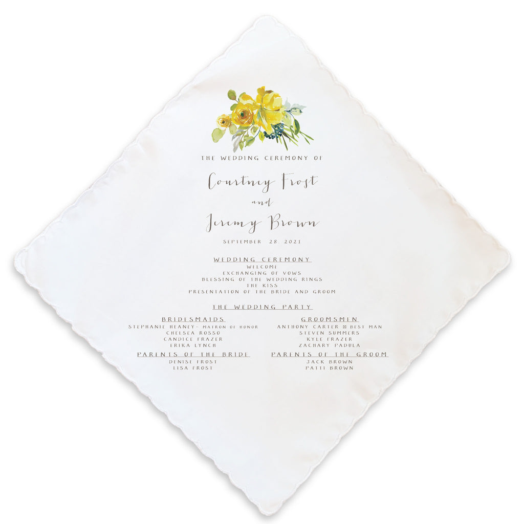 lemon blossom wedding ceremony handkerchief