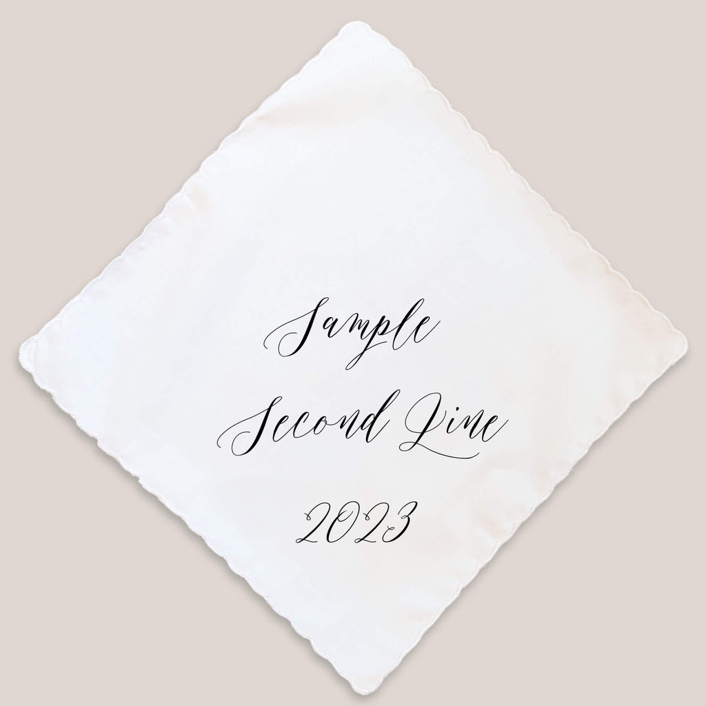 sample second line wedding handkerchief