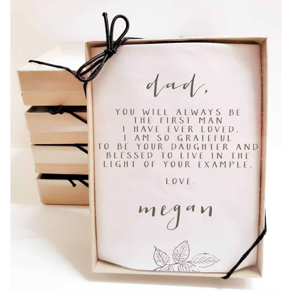 vibrant fall father of bride handkerchief in gift box
